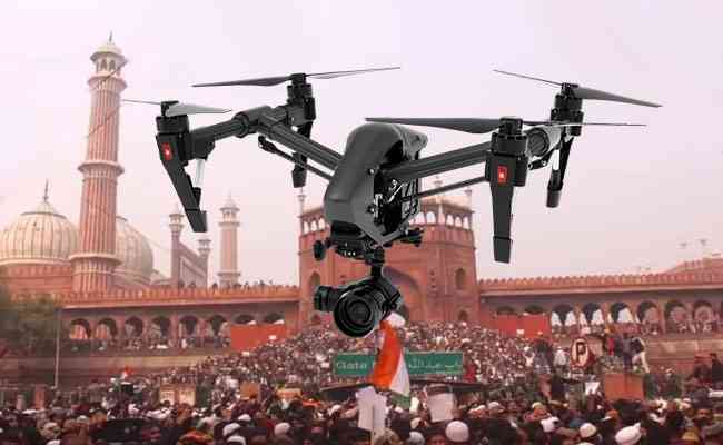 Drones used by the Delhi police to review situations during anti-CAA stir protests